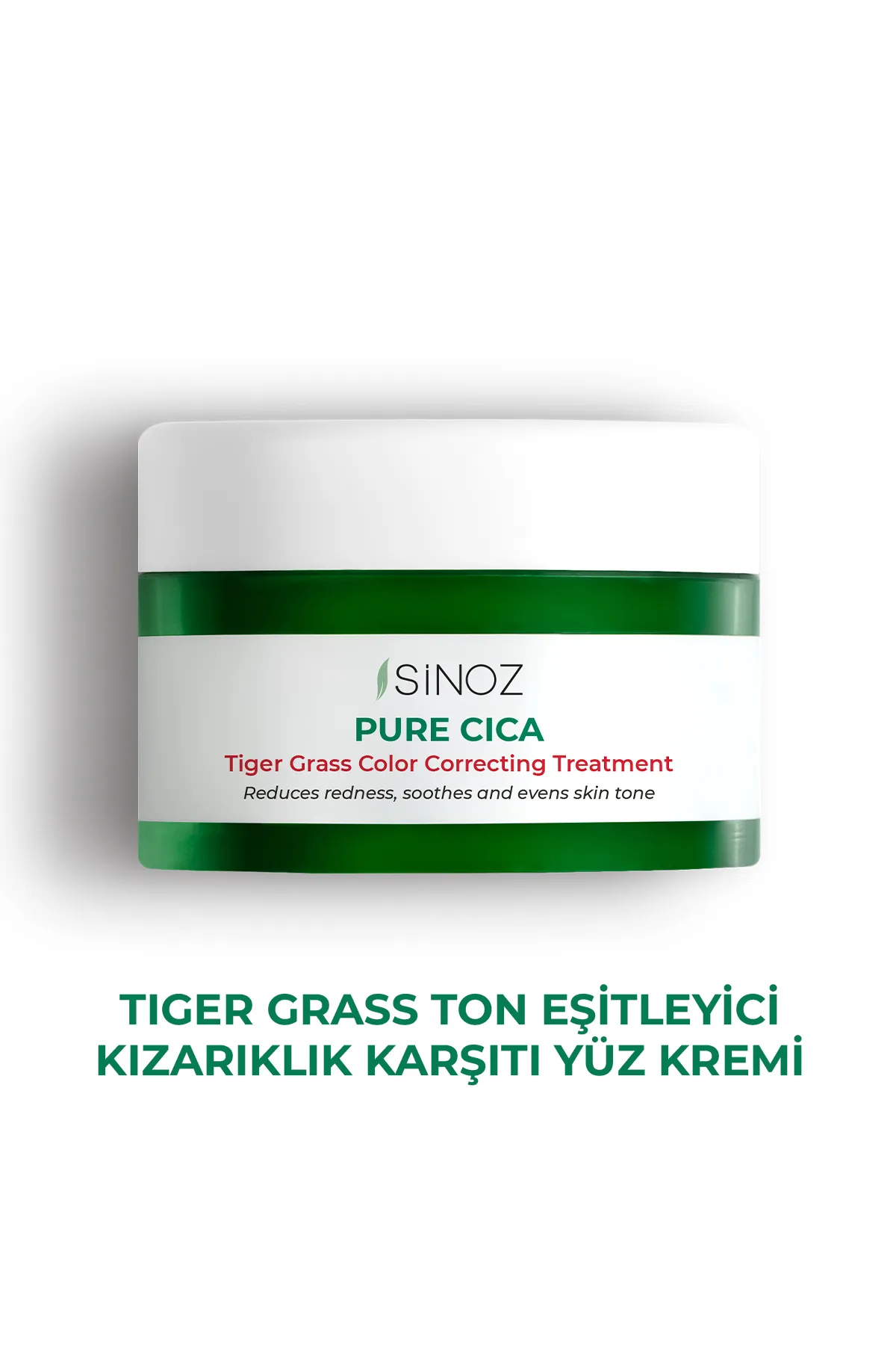 Sinoz Pure Cica Tiger Grass Ton Eşitleyici Yoğun Onarıcı Yatıştırıcı Kızarıklık Karşıtı Yüz Kremi 15 ml