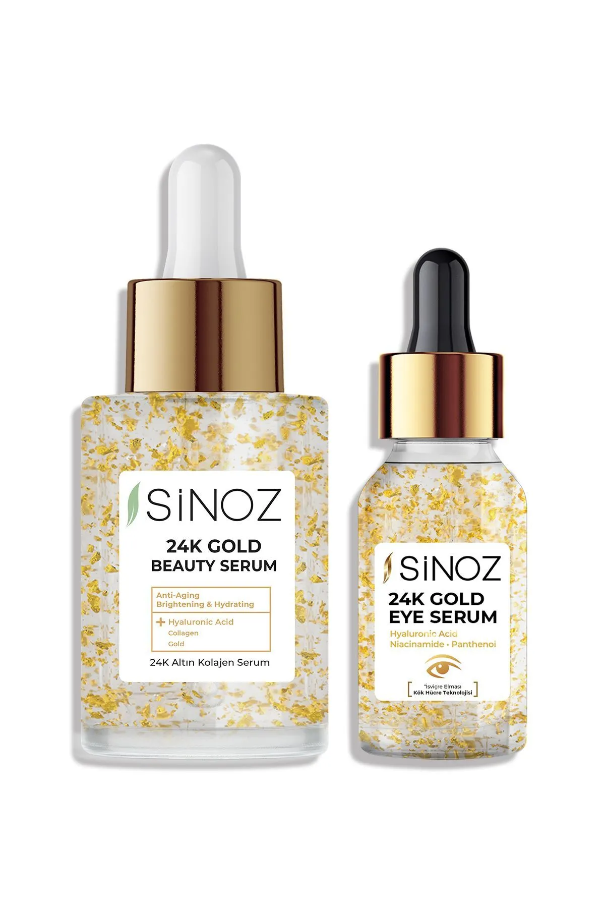 Sinoz Sinoz 24K Yüz Bakım Serumu 30 ml + 24K Altın Göz Çevresi Serumu 10 ml Seti
